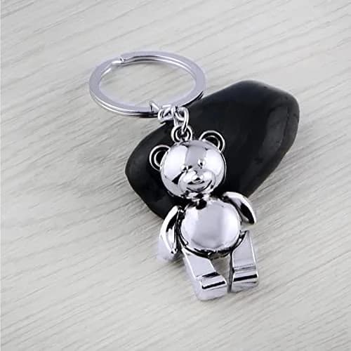 Katenpid Silver Keychain with Removable Limbs | Cute Metal Teddy Bear Accessory (70-120 chars) thumbnail 4