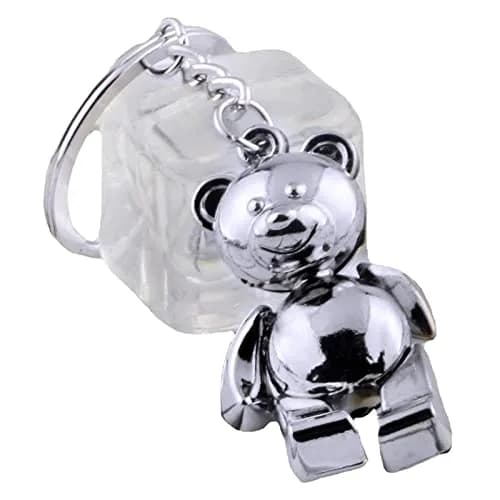 Katenpid Silver Keychain with Removable Limbs | Cute Metal Teddy Bear Accessory (70-120 chars) thumbnail 5