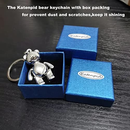 Katenpid Silver Keychain with Removable Limbs | Cute Metal Teddy Bear Accessory (70-120 chars) thumbnail 6