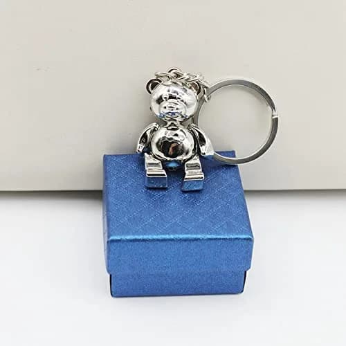 Katenpid Silver Keychain with Removable Limbs | Cute Metal Teddy Bear Accessory (70-120 chars) thumbnail 8