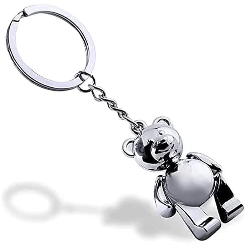 Katenpid Silver Keychain with Removable Limbs | Cute Metal Teddy Bear Accessory (70-120 chars) thumbnail 2