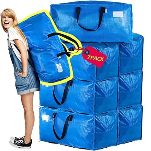 AlexHome Heavy Duty Extra Large Moving Bags 29"L x 14"H x 15"D | Waterproof, Tear-Resistant, 7 Pack thumbnail 1