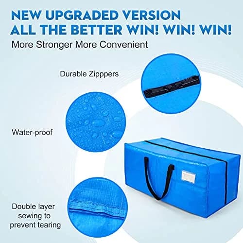 AlexHome Heavy Duty Extra Large Moving Bags 29"L x 14"H x 15"D | Waterproof, Tear-Resistant, 7 Pack thumbnail 3