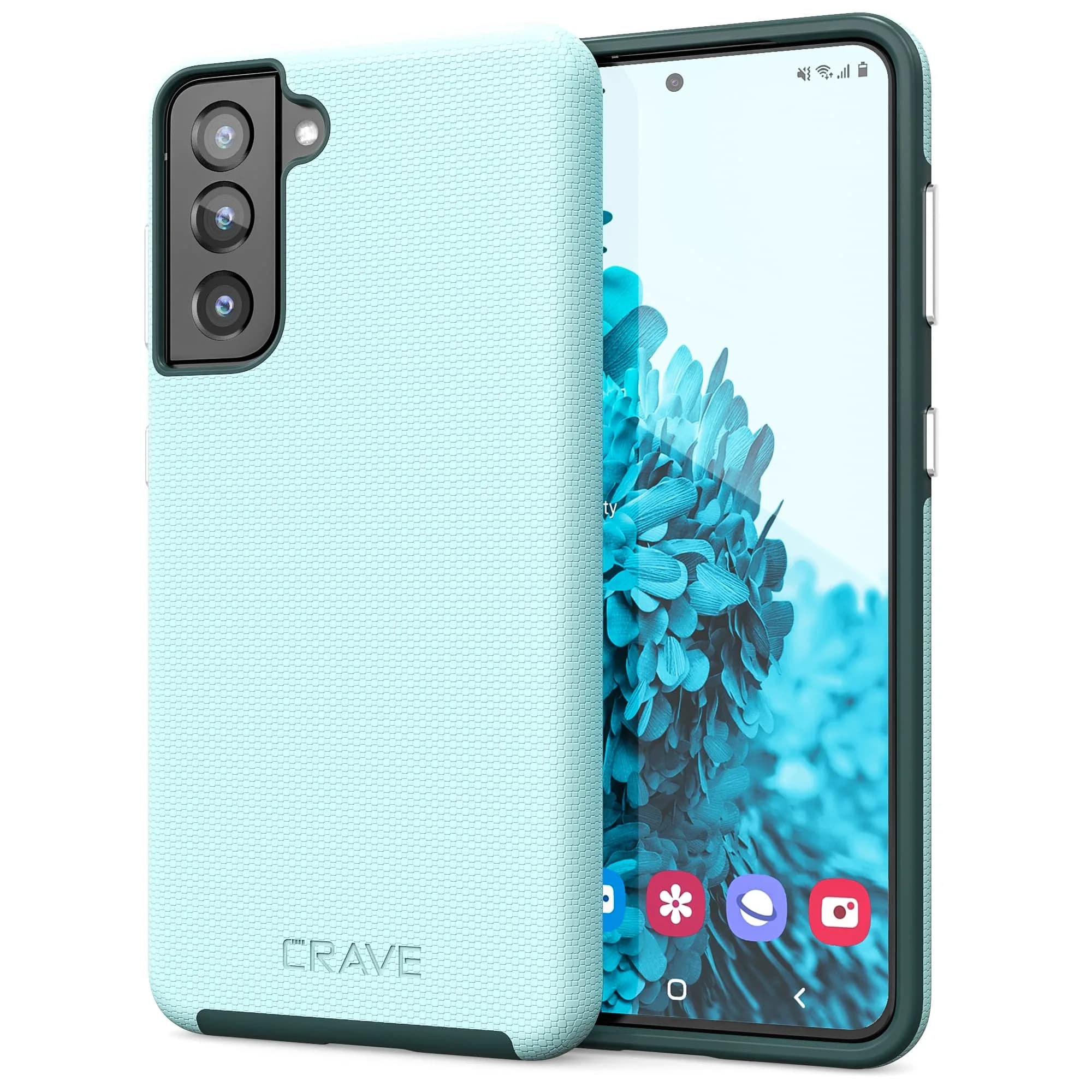 Crave Dual Guard for Samsung Galaxy S21 Case - Black | Dual Layer TPU/PC Protection (6.2") — Aqua