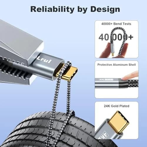 LDLrui USB C to USB C 3.2 Gen 2x2 Cable 0.91 m (3FT) | 20Gbps Data Transfer & 100W PD Charging thumbnail 7