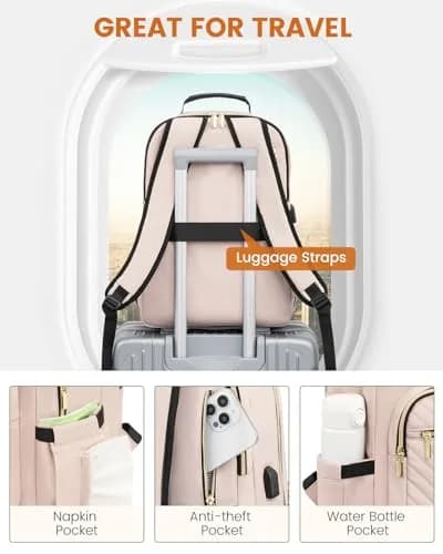LOVEVOOK Backpack for Women, Fits 15.6" Laptop, Travel & Work, Water-Resistant, Padded Laptop Compartment thumbnail 4