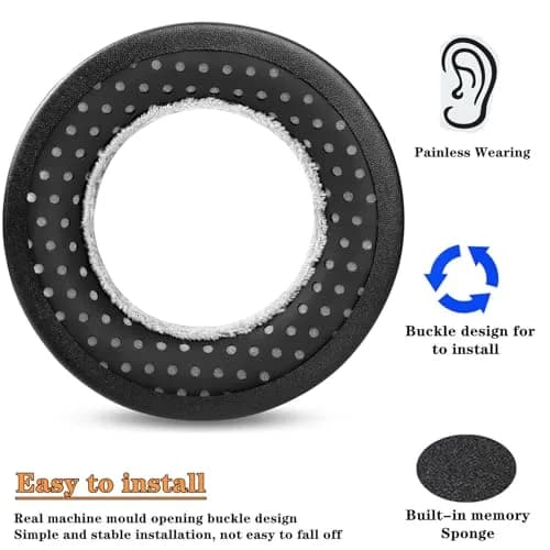 YunYiYi Replacement Earpads for beyerdynamic DT770/DT990/DT880 Headphones | Memory Foam, Grey, 100mm Diameter thumbnail 4