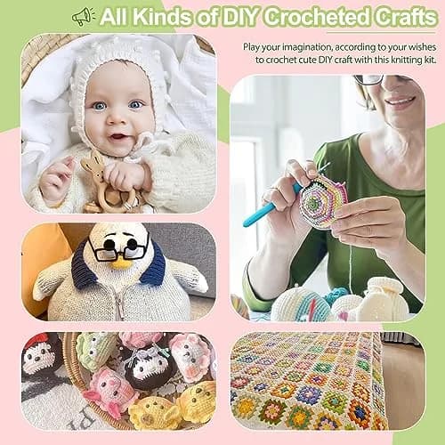 Katech 85 Pcs Crochet Hooks Kit with Case | Ergonomic Colorful Aluminum Alloy Needles for Sweater, Bag, Hat (Green) thumbnail 7