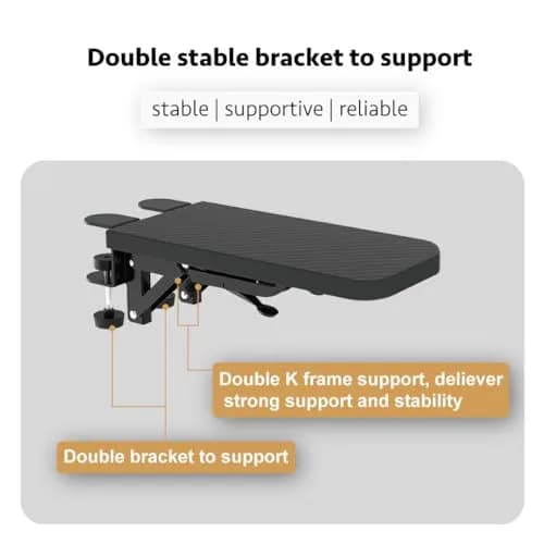 HONJIE Ergonomic Arm Support Panel for Desk, Black, 36cm (14 inch) | Sturdy Mouse Arm Support for Home & Office thumbnail 4