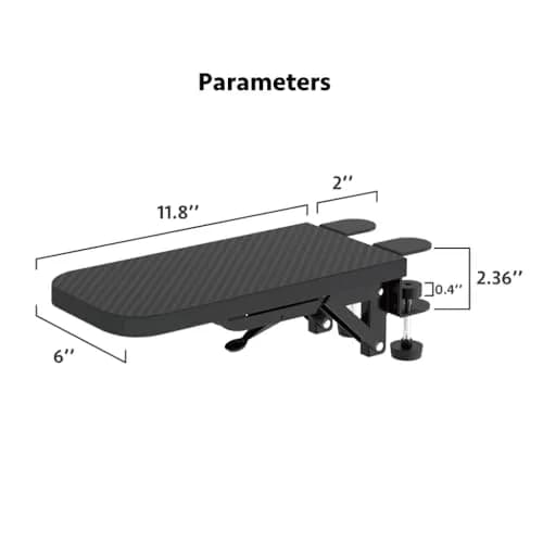 HONJIE Ergonomic Arm Support Panel for Desk, Black, 36cm (14 inch) | Sturdy Mouse Arm Support for Home & Office thumbnail 5