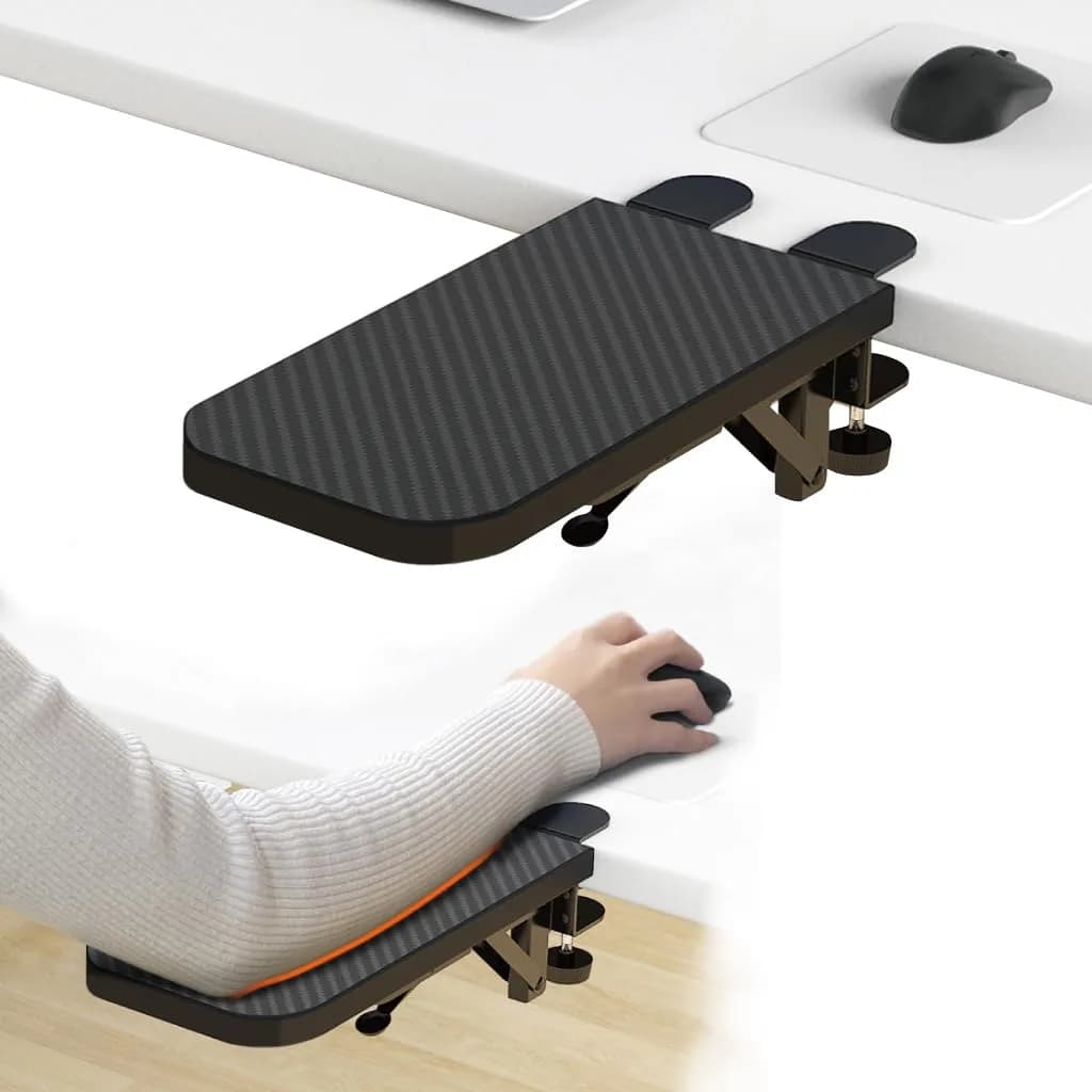 HONJIE Ergonomic Arm Support Bracket for Desks | 36cm x 15cm (14" x 6") — Black