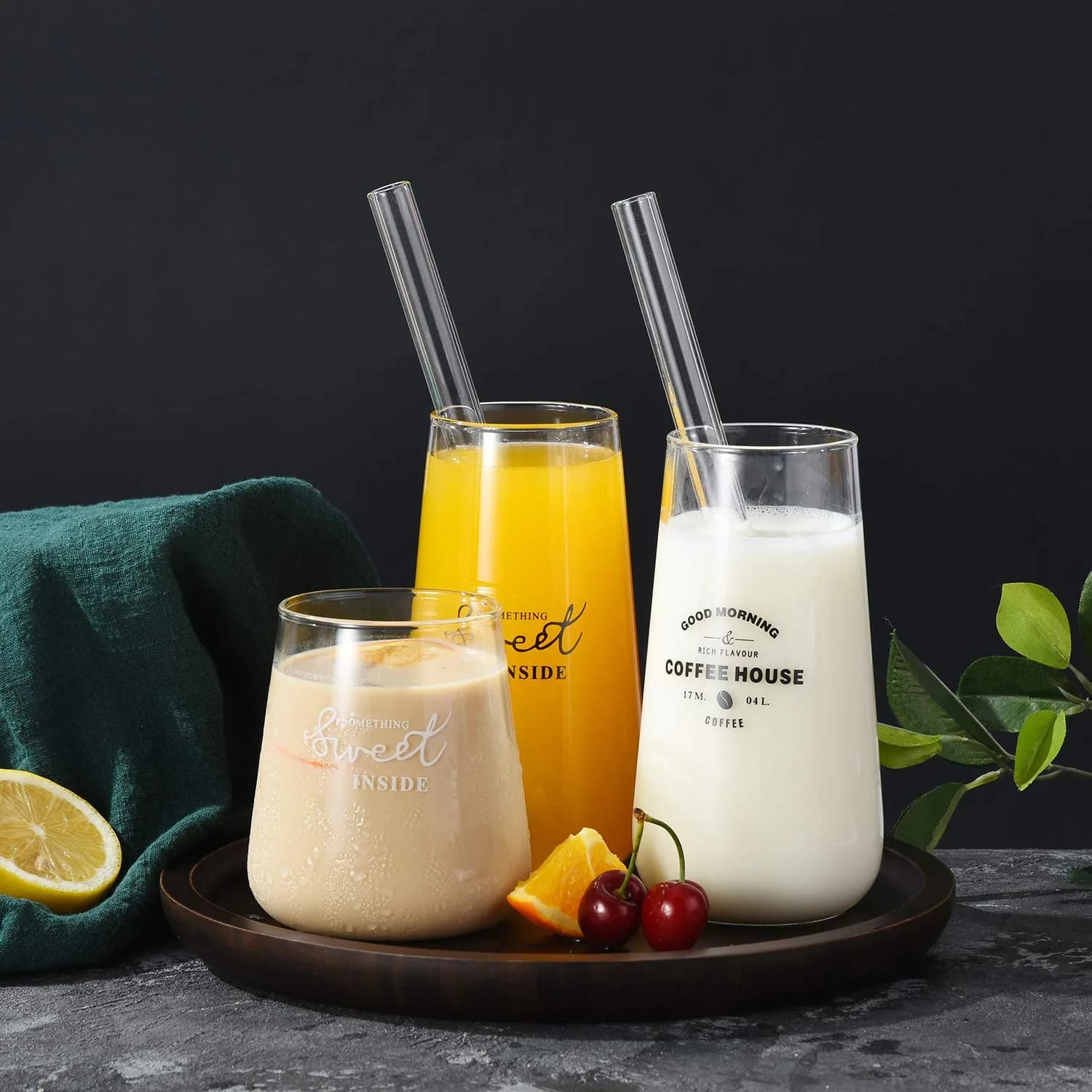 ALINK Reusable Glass Boba Straws 22.86 cm (9 in) x 14 mm | Extra Wide Clear Smoothie Straws for Bubble Tea - view 6