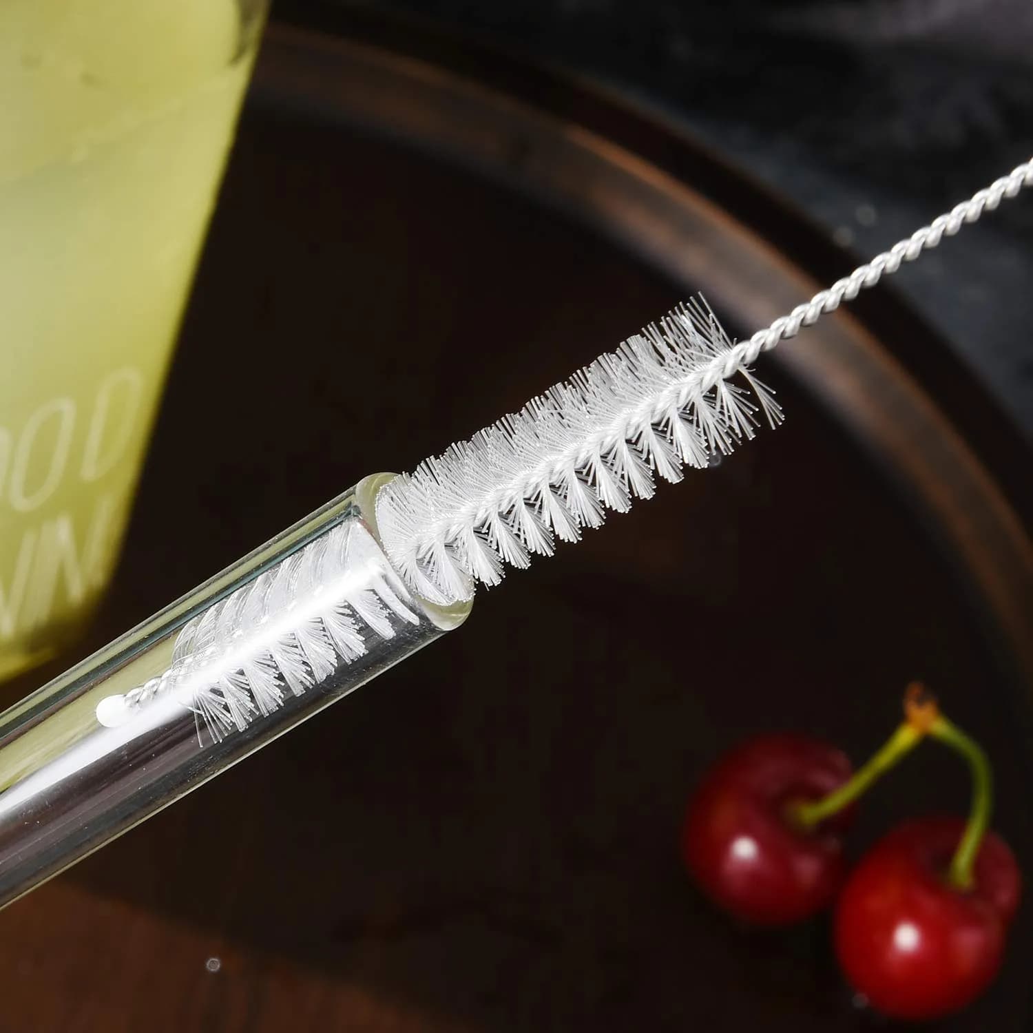 ALINK Reusable Glass Boba Straws 22.86 cm (9 in) x 14 mm | Extra Wide Clear Smoothie Straws for Bubble Tea - view 8