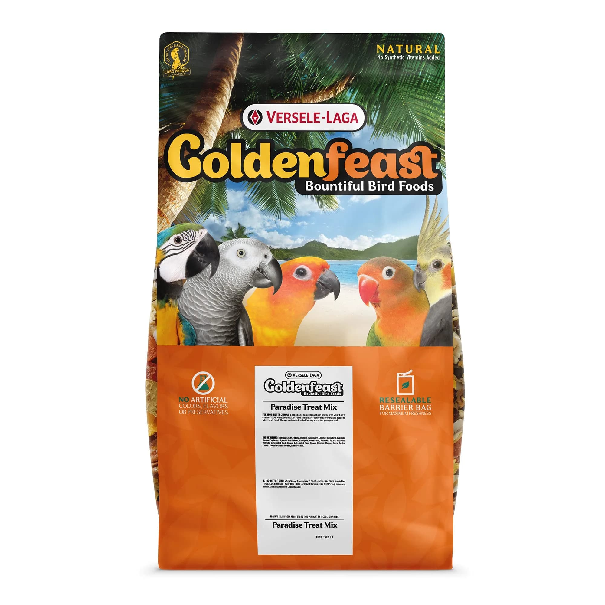 Goldenfeast VL Paradise Treat Mix 17.5 lb | Natural Bird Food for Parrots & Large Birds