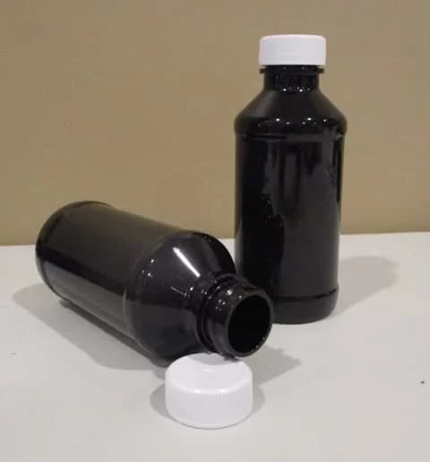 Magnetic Water Technology 16 Ounce Modern Round PET Dark Amber Medical Bottles With Caps Pharmaceutical Grade-Lot of 6 | Reusable Amber Bottles - main product image