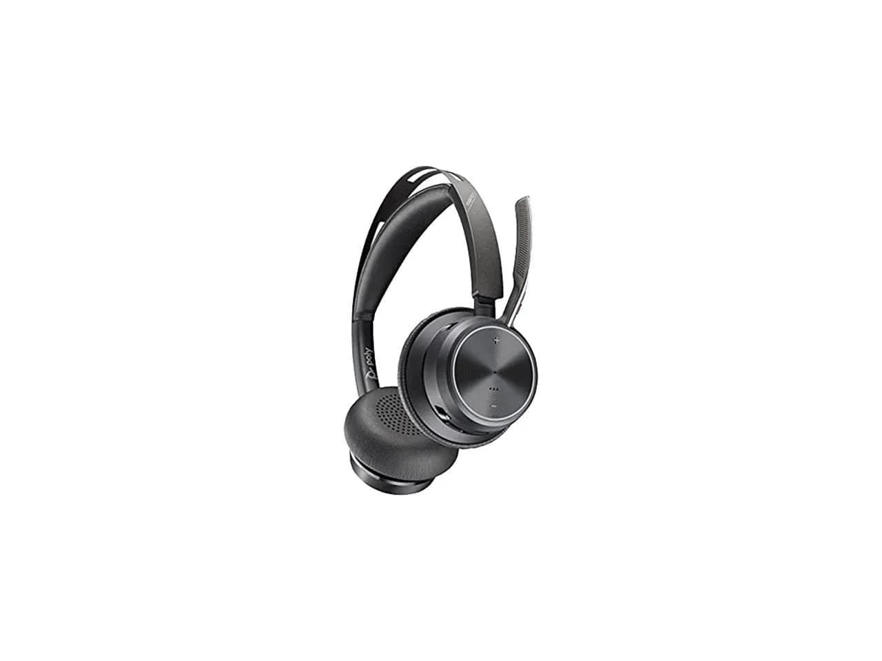 Poly Voyager Focus 2 UC USB-C Headset with Boom Mic | Dual-Ear Stereo, Active Noise Canceling, 19-Hour Talk Time — Black