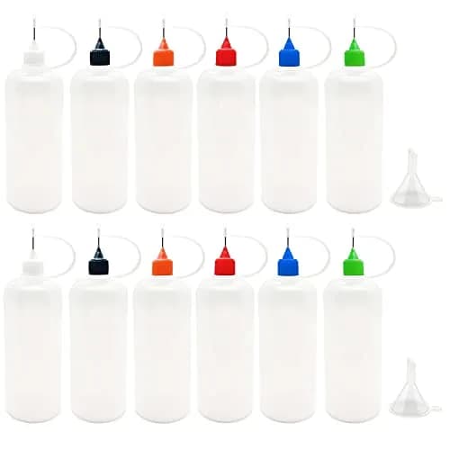MYYZMY 12 Pcs 4 Ounce Precision Tip Applicator Bottles | Multi-Color Lids for Crafting & DIY thumbnail 1