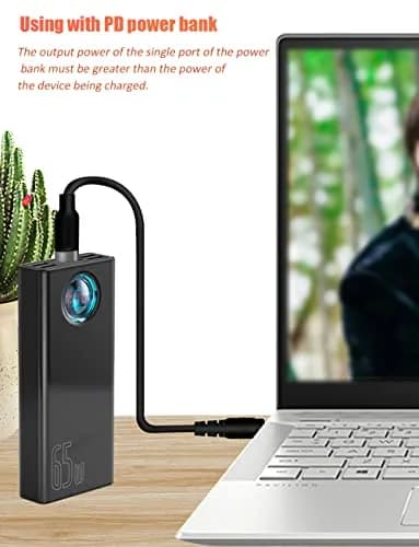 vienon 5ft USB C to DC 5.5mm x 2.1mm Power Charging Cord | Up to 100W, 20V Laptop Cable thumbnail 4