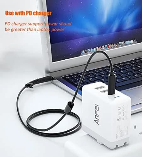 vienon 5ft USB C to DC 5.5mm x 2.1mm Power Charging Cord | Up to 100W, 20V Laptop Cable thumbnail 3