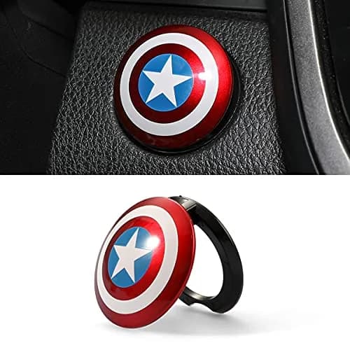 OUMETE Car Engine Start Button Cover ABS Red | Universal Ignition Switch Trim thumbnail 1