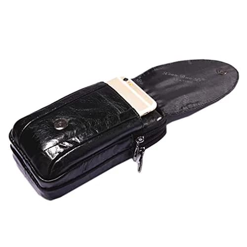 Hebetag Crocodile Leather Phone Belt Bag Waist Pack 10cm x 18cm | Vintage Style for Travel & Outdoor thumbnail 6