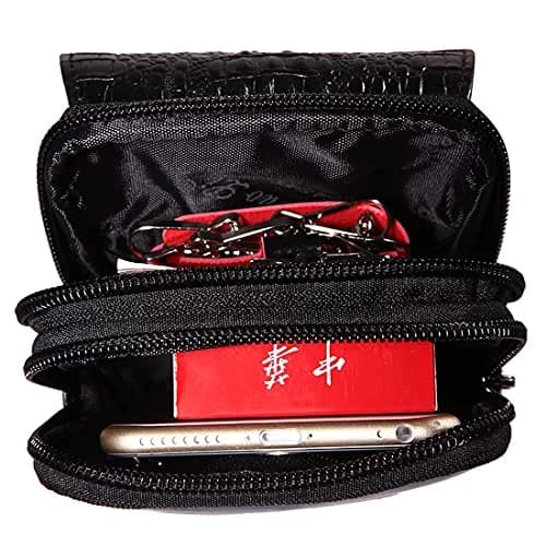 Hebetag Crocodile Leather Phone Belt Bag Waist Pack 10cm x 18cm | Vintage Style for Travel & Outdoor thumbnail 7