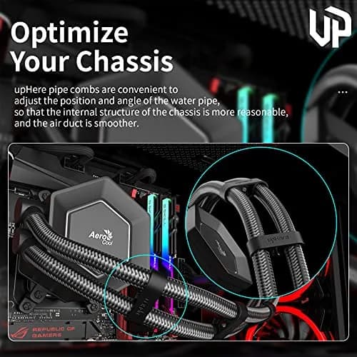 upHere Water Cooling Pipe Buckle Set 8 pcs | Compatible for Tubes Up to 13mm, Black thumbnail 5