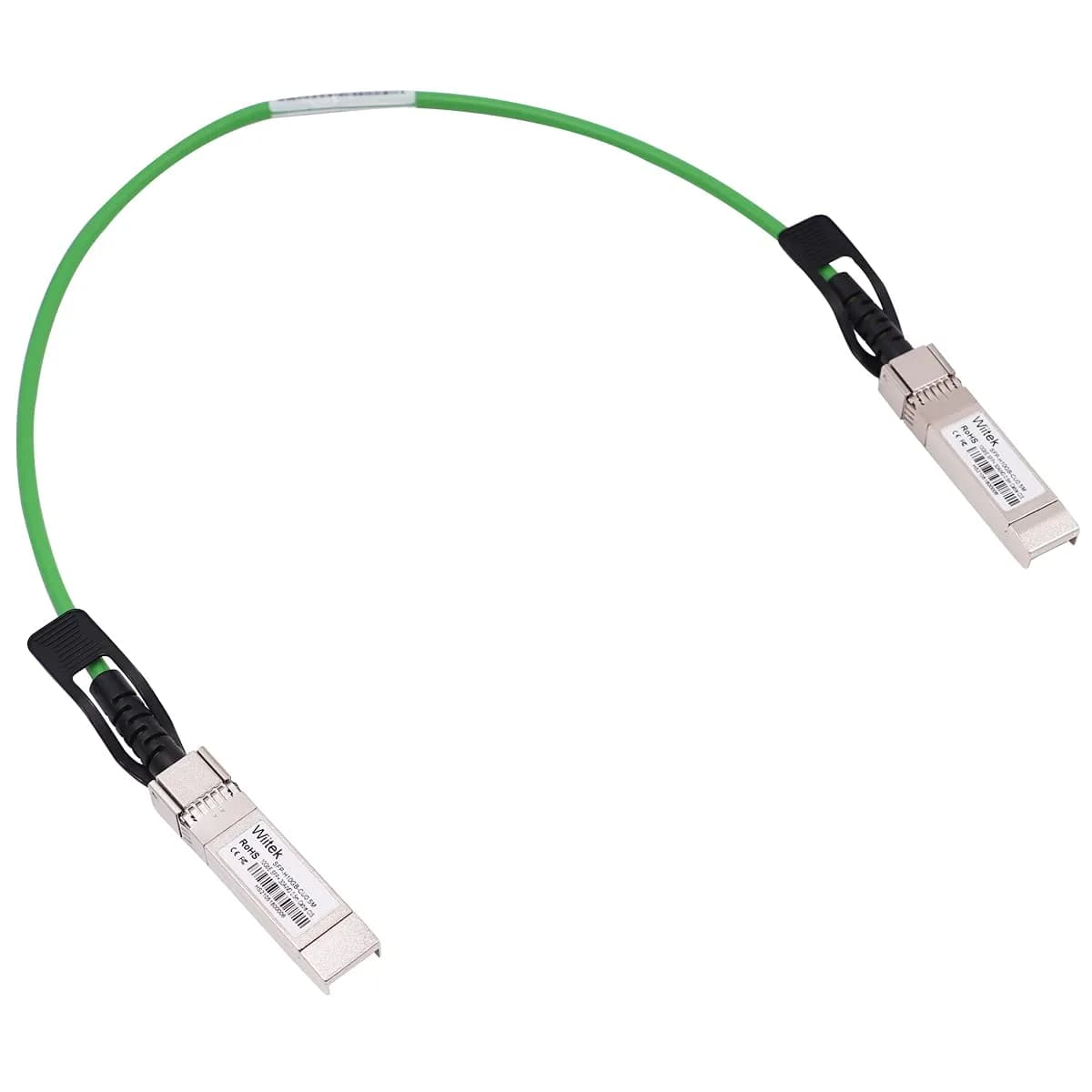 Wiitek Green 0.5m 10Gbps SFP+ DAC Twinax Cable | Compatible with Cisco, Ubiquiti, Juniper, Mellanox, Mikrotik, Netgear, Supermicro — Green