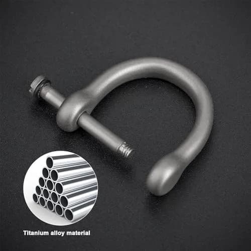 TISUR Titanium D Ring Keychain with Screw Shackle, Matte Finish 1.7cm (0.67in) | Heavy Duty Key Fob Holder thumbnail 3