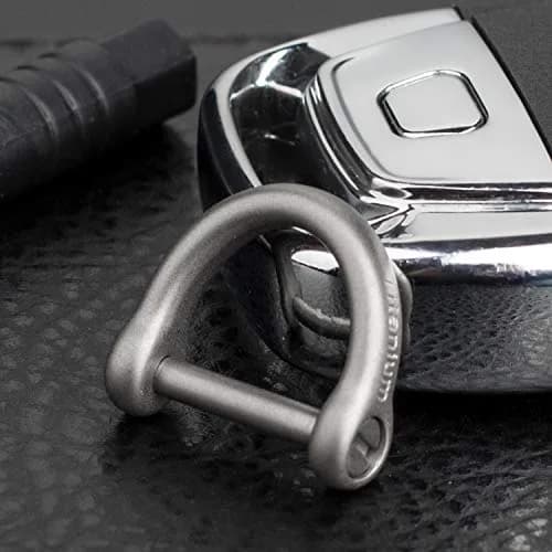 TISUR Titanium D-Ring Keychain with Screw Shackle, U Shape Key Chains Rings, Car Keys Tools, DIY Leather Craft Purse/Wallet Buckle (Matte, Small) | Forged Titanium Alloy thumbnail 6