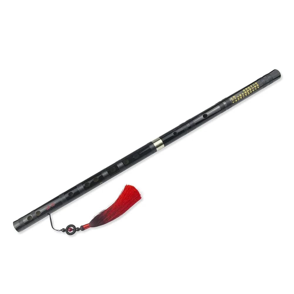 PHYSKOW Bitter Bamboo Black+Red Dizi Flute in E Key | Traditional Chinese Instrument - view 3