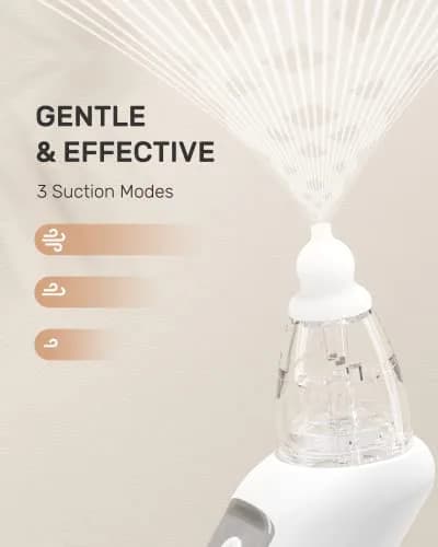 HEYVALUE Electric Baby Nasal Aspirator & Nose Sucker with 3 Silicone Tips | Powerful 3-Level Suction, Rechargeable & Easy to Clean thumbnail 2