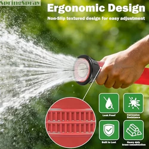 SpringSpray 1-1/2" Fire Hose Nozzle Thermoplastic NPSH/NPT 1.5 Inch Nozzles | Adjustable Water Spray for Firefighting & Industrial Use thumbnail 5