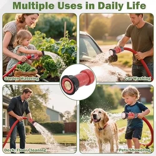 SpringSpray 1-1/2" Fire Hose Nozzle Thermoplastic NPSH/NPT 1.5 Inch Nozzles | Adjustable Water Spray for Firefighting & Industrial Use thumbnail 7