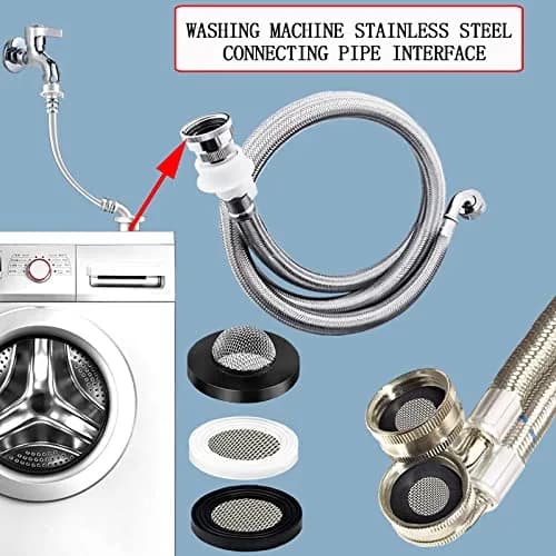 TWCC Shower Head Garden Hose Screen Filter Gasket Kit | 58 PCS Stainless Steel Water Filter Hose Washer for 1/2,3/4 Inch Plumbing & Washing Machine (58 pcs, Black White) thumbnail 8
