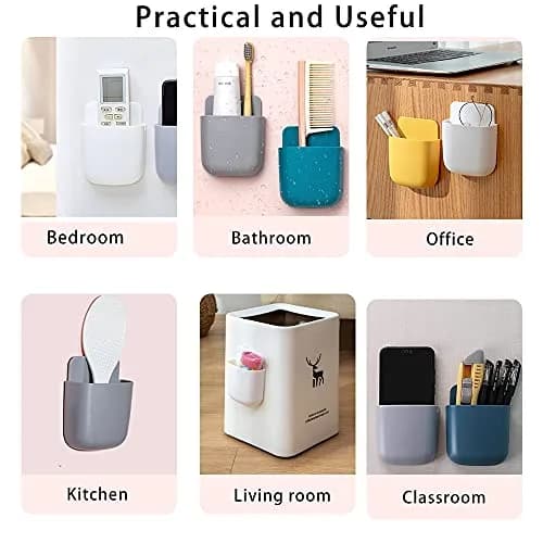 LVYOUIF Grey Remote Control Holder 3 Pack | Wall Mount Organizer for Home Office School Supply Storage thumbnail 3