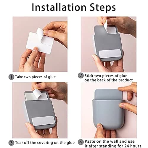 LVYOUIF Grey Remote Control Holder 3 Pack | Wall Mount Organizer for Home Office School Supply Storage thumbnail 4
