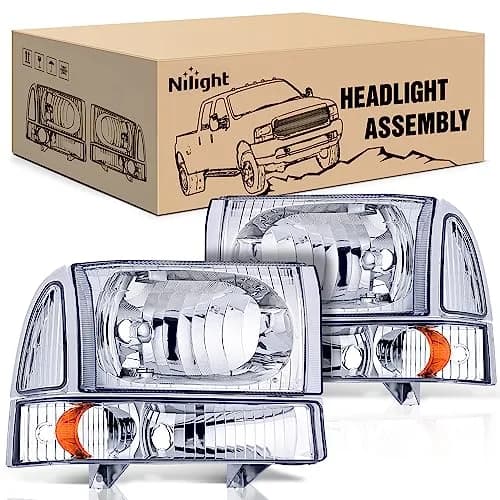 Nilight Vehicle Light Assembly 1999-2004 | Chrome Housing with Amber Corner, Clear Lens, 12V, 20W thumbnail 1
