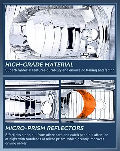 Nilight Vehicle Light Assembly 1999-2004 | Chrome Housing with Amber Corner, Clear Lens, 12V, 20W thumbnail 3