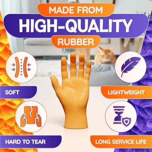 DIMROM Tiny Hands for Fingers | Whimsical Rubber Finger Puppets for Gags & Pranks (3 x 1.5 inches, 10 pcs) thumbnail 2