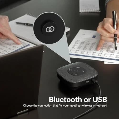 Cyber Acoustics SP-2000 USB Bluetooth Speakerphone with 360-Degree Mic | Clear Conference Calls & 12-Hour Battery thumbnail 7