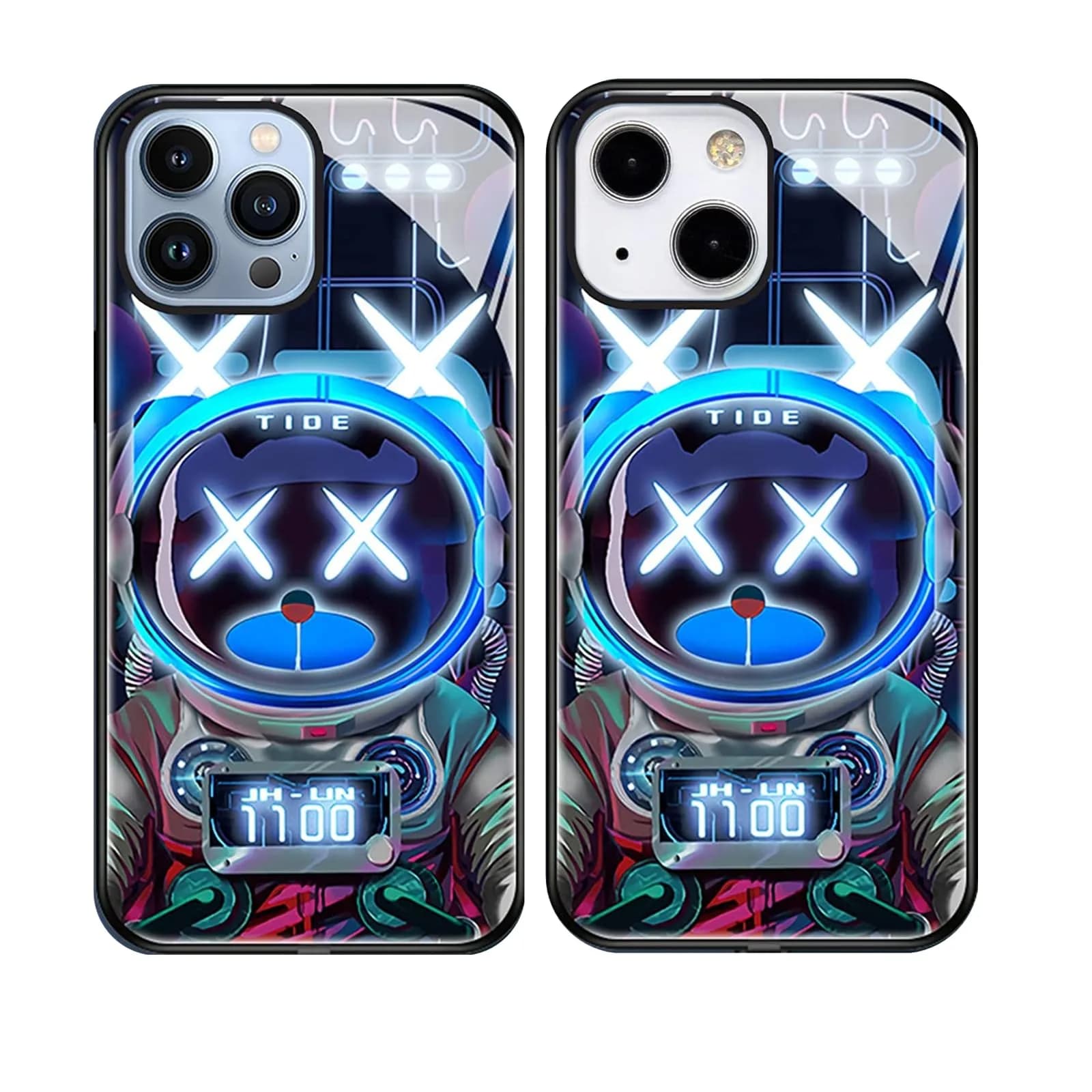YHan iPhone 12 Pro Max 6.7-inch Colorful Luminous Tempered Glass Case | Voice Control Call Flash — iPhone 12 Pro Max