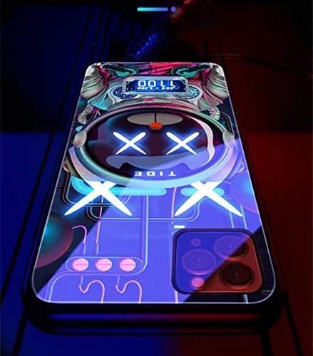 YHan iPhone 12 Pro Max 6.7-inch Colorful Luminous Tempered Glass Case | Voice Control Call Flash thumbnail 2