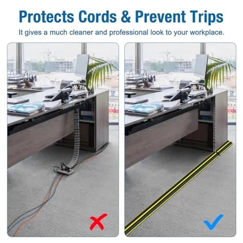 Eapele Heavy Duty PVC Cable Protector Cord Cover 2.0m (6.5ft) | Prevents Trip Hazards for Floors thumbnail 8