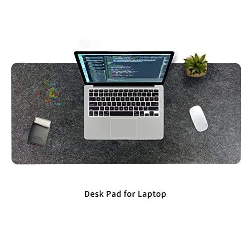 DAWNTREES Felt Desk Mat, Extra Large 36" x 16" Dark Gray | Non-Slip, Durable Desk Pad for Office & Home thumbnail 4