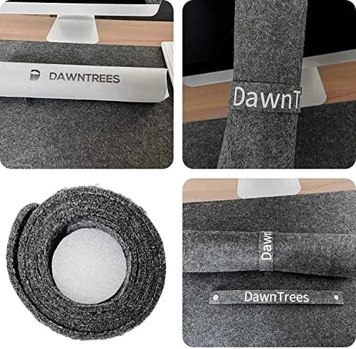 DAWNTREES Felt Desk Mat, Extra Large 36" x 16" Dark Gray | Non-Slip, Durable Desk Pad for Office & Home thumbnail 6