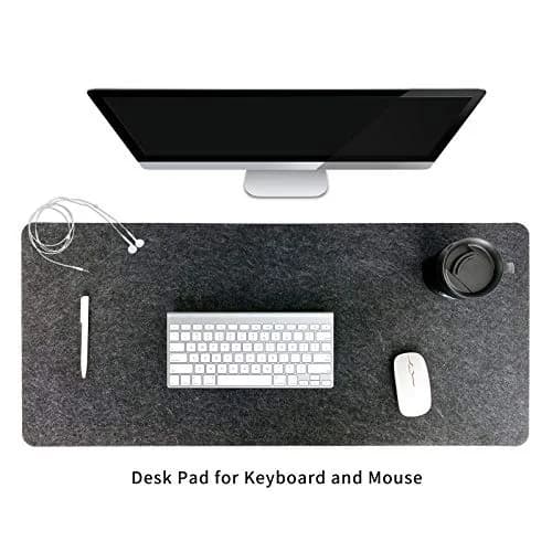 DAWNTREES Felt Desk Mat, Extra Large 36" x 16" Dark Gray | Non-Slip, Durable Desk Pad for Office & Home thumbnail 2