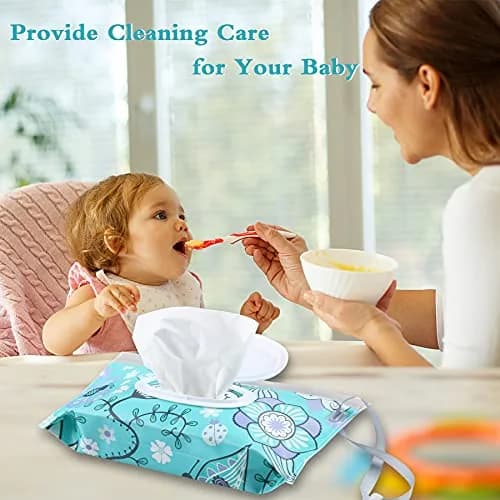 FEBSNOW 2 Pack Baby Wipe Dispenser, Reusable Portable Travel Wipe Holder (24 x 13.5 x 4 cm) thumbnail 6