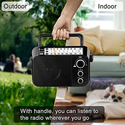 Retekess TR604W AM FM NOAA Radio, Portable Emergency Weather Radios (Black) | 22cm (8.66in) - 746g thumbnail 5