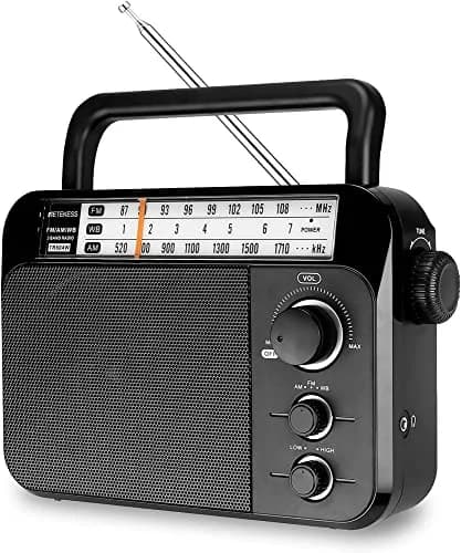 Retekess TR604W AM FM NOAA Radio, Portable Emergency Weather Radios (Black) | 22cm (8.66in) - 746g thumbnail 1